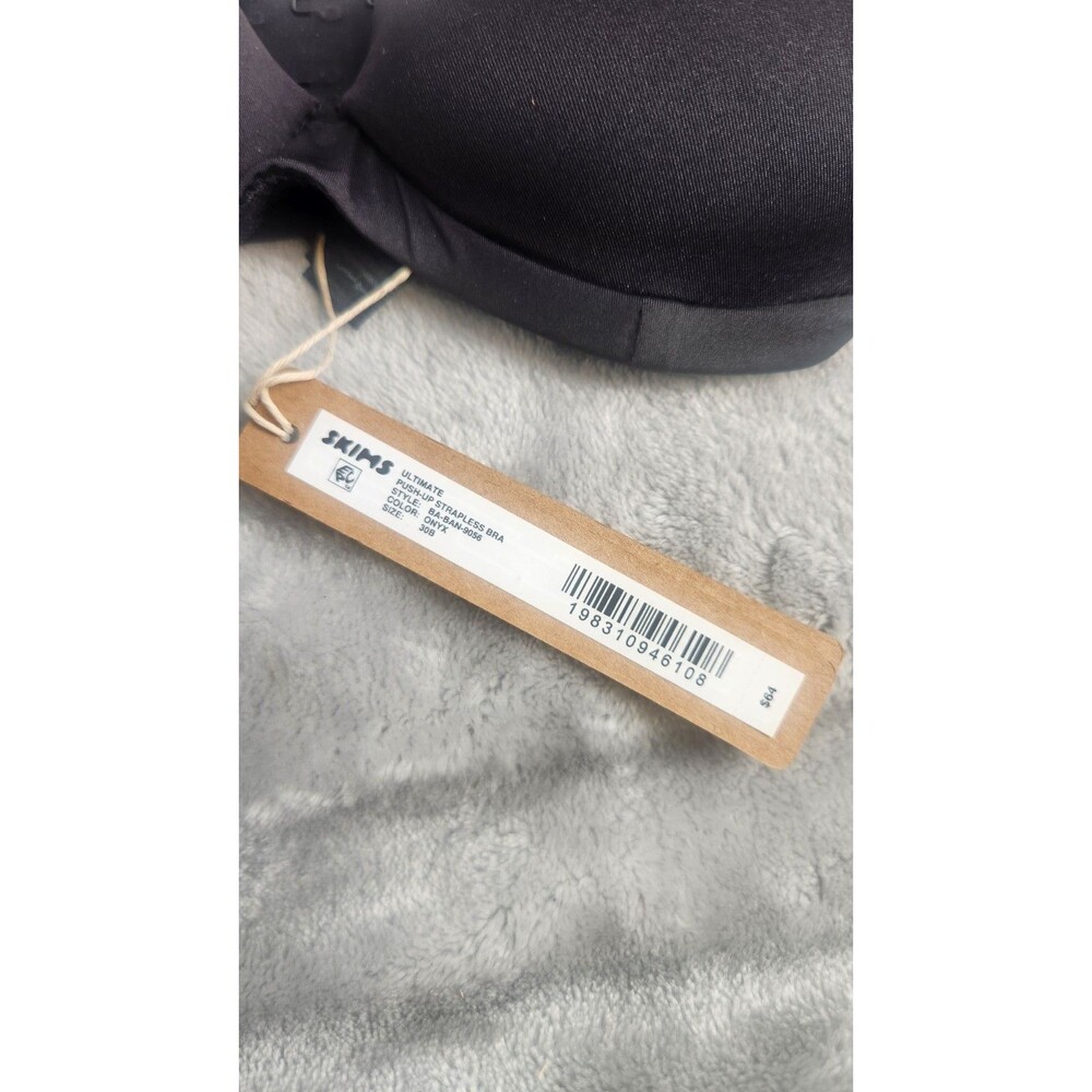 Skims 30B Black Onyx Ultimate Push Up Strapless Bra BA-BAN-9056 NWT - Picture 2 of 3